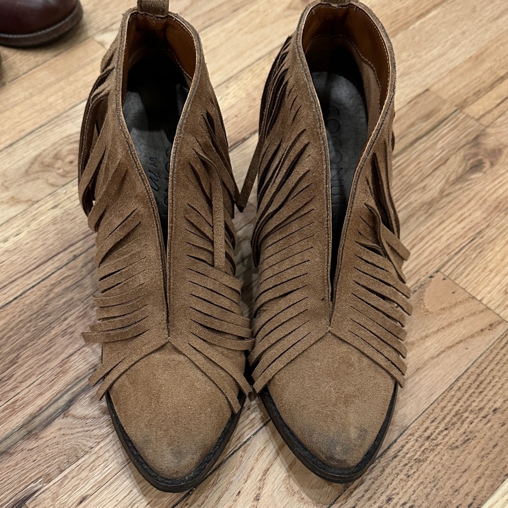 Coconuts by Matisse Tan Fringe Ankle Booties